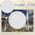 thumbnail image 3 of Ambesonne Scenery Place Mats Set of 4, Night View Hong Kong, Standard Size, Navy White, 3 of 6