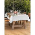 thumbnail image 2 of Outdoor Tablecloth with Umbrella Hole and Zipper, White Pumpkins Fall Rectangle Table Cloth 54x80 Inch Waterproof Tablecloth, Thanksgiving Flowers Autumn Leaves Picnic Table Cover for Patio Camping, 2 of 7