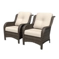 thumbnail image 6 of Meetleisure Patio Chairs Set of 2, Wicker Outdoor Furniture with High Back, Deep Seating, Wide Armrest, Thick Cushions, Rattan Chairs for Deck Porch, Beige, 6 of 9