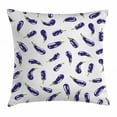 thumbnail image 1 of Eggplant Throw Pillow Cushion Cover, Fresh Eggplants on White Surface Delicious Dishes Eco Food Health and Well Being, Decorative Square Accent Pillow Case, 24 X 24 Inches, Purple White, by Ambesonne, 1 of 2