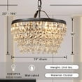 thumbnail image 2 of Vintage Round 19 Inch Crystal Droplets Chandelier, Luxury Ceiling Lamp, Elegant Ceiling Light, Light Fixture for Living Room, Dining Room, 2 of 9