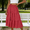 Hot Pink, variant on Women Checkered Tiered Skirt, Pleated Casual A-Line Elastic Waist Summer Casual Flowy Skirt Purple