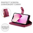 thumbnail image 2 of Allytechgroup Wallet Case for Apple iPhone 13, 9 Cards Holder + Zipper Pocket + Hand Wrist Shockproof Stand Flip Cover RFID Blocking Phone Case for Women Men, Red, 2 of 7