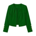 thumbnail image 6 of Edvintorg Blazers for Women Long Sleeve Notch Lapel Dressy Casual Open Front Cropped Suit Jackets Women Clothes Green XXL, 6 of 6