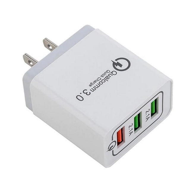 Cargador de Pared HotShot ChargePlus 3 Puertos USB 100-240V 50-60Hz Blanco Gris