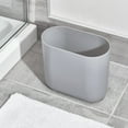 thumbnail image 3 of iDesign Small 1.9 Gallon/7L. Bathroom Trash Can, Plastic Oval Garbage Can for Bedroom, Office, 2-Pack, Gray, 3 of 5