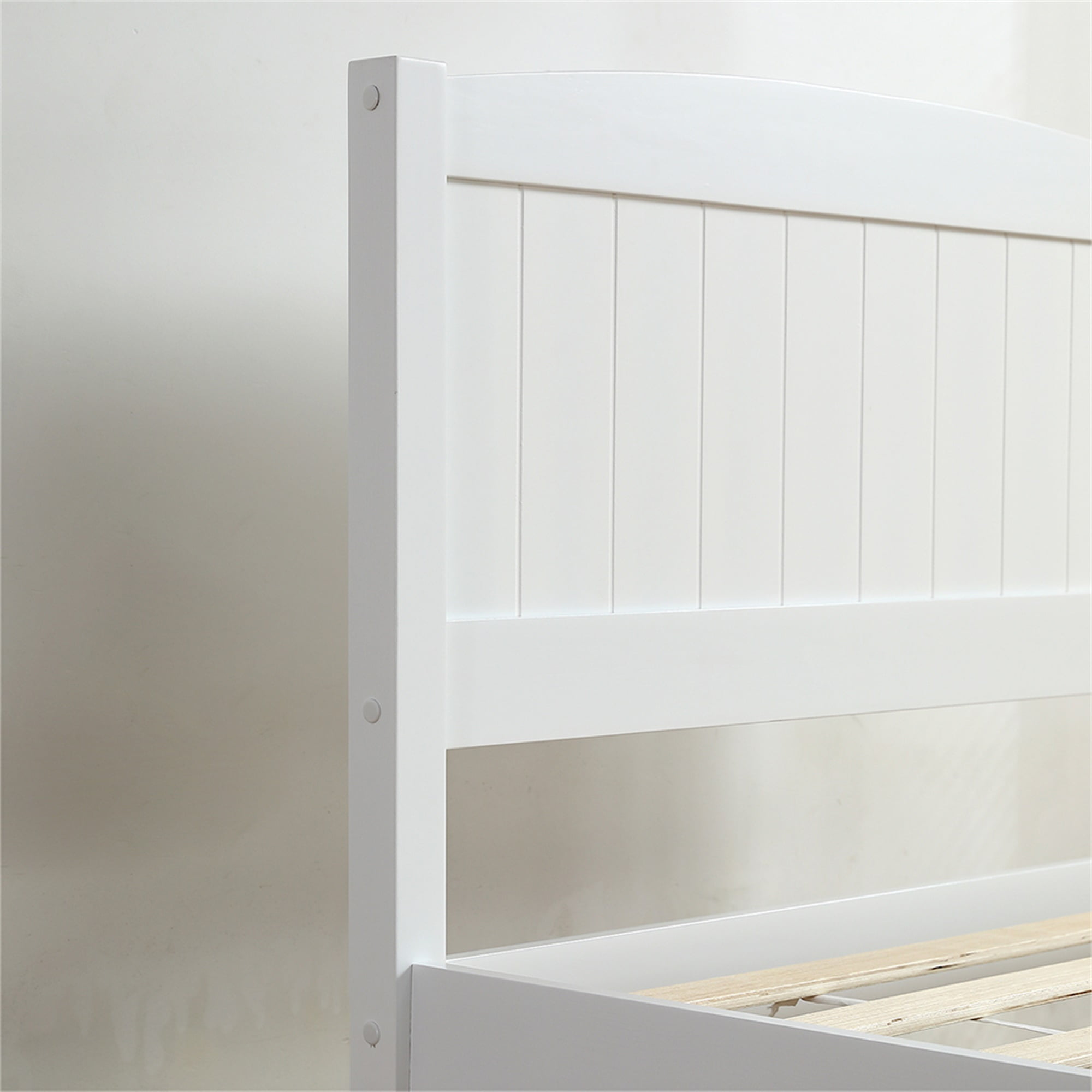Kadyn White Bed Frame, Solid Wood Bed Frame with Headboard and Footboard, Sturdy Wooden Slats, Children's and Adult Bed Frame, Modern Bedroom Furniture with Center Support Legs Kadyn White Bed Frame, Solid Wood Bed Frame with Headboard and Footboard, Sturdy Wooden Slats, Children's and Adult Bed Frame, Modern Bedroom Furniture with Center Support Legs