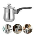 thumbnail image 2 of KAKOWELY turkish coffee pot Stainless Steel Turkish Coffee Pot With Lid And Long Handle 180ml For Milk Frothing And Butter Melting Small Sauce Pan Stove Top Pot For Camping And Home Use, 2 of 4