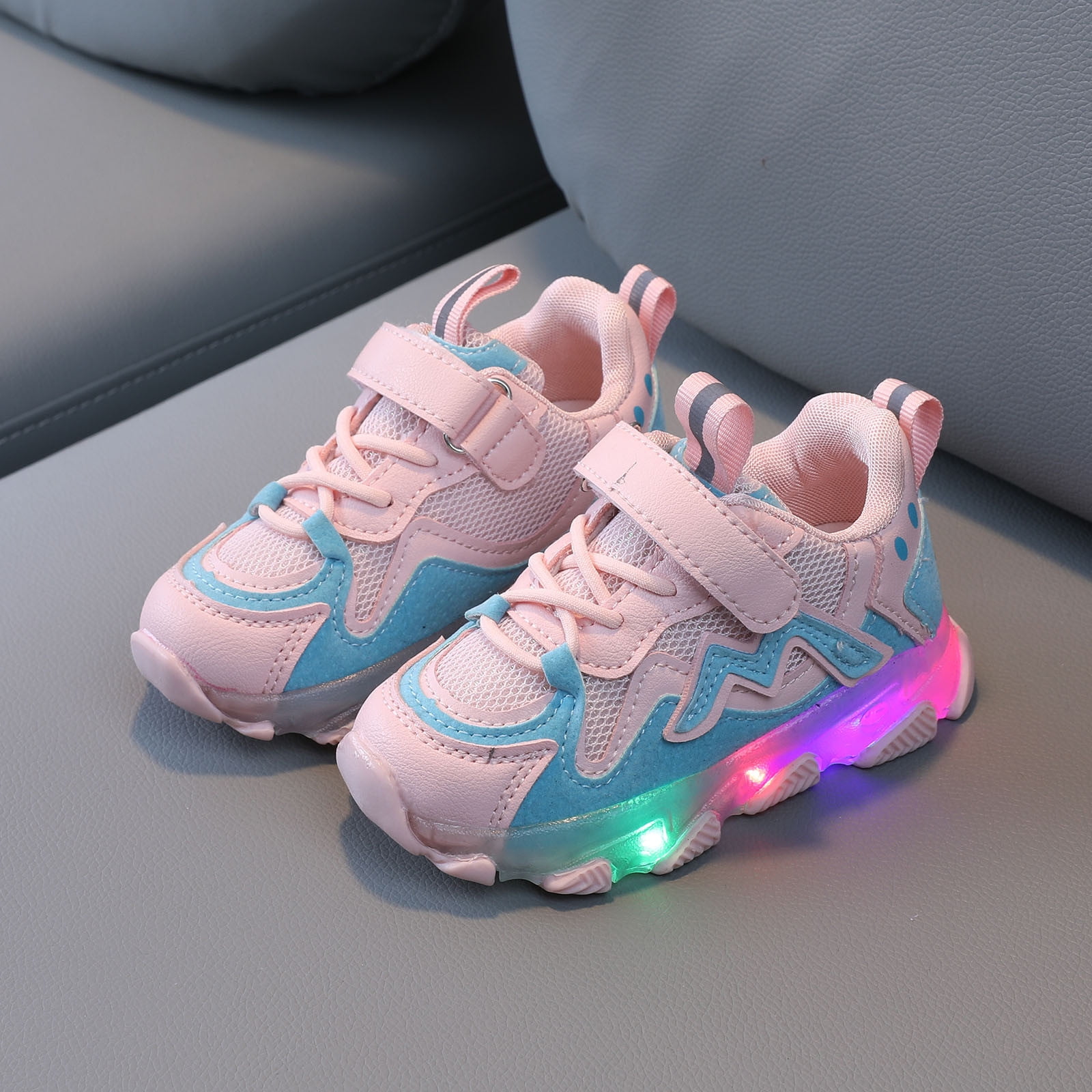 TOWED22 Girls Sneakers Light Kids Mesh Luminous Sport Baby Running Children Girls Shoes Baby Shoes Toddler Running Shoes Pink 5.5 Years Walmart