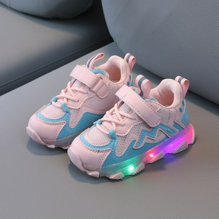 

〖TOTO〗Girls Sneakers Light Led Kids Mesh Luminous Sneakers Sport Baby Running Children Girls Shoes Baby Shoes