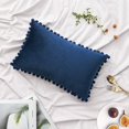 thumbnail image 2 of Pcs Of 2 Velvet Throw Pillow Covers Pompom Decorative, 2 of 5