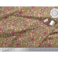 thumbnail image 2 of Soimoi Modal Satin Tissu Feuilles, & Rose Imprimé Floral 1 Yard 42 Inch Wide, 2 of 3