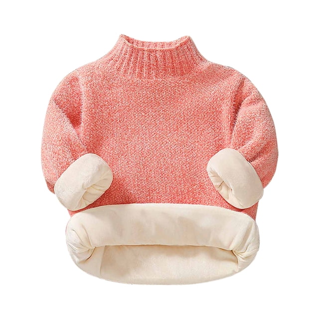 Suéter Para Niños Otoño Invierno Niños Jersey De Cuello Redondo Suéter Grueso De Felpa Naranja Odeerbi LM103-2889