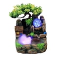 thumbnail image 1 of Fuente de cascada de resina Sunnimix Rocalla con luces LED Árboles que cambian de color Rocas Humidificador de regalo Feng para Relajante - con niebla, 1 of 8