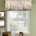 thumbnail image 3 of Spring Floral Curtain Valances for Windows, Kitchen Valance Window Treatments Panel 2 Pack, Beige Watercolor Botanical Rod Pocket Short Curtains for Bathroom Bedroom 54 x 18 Inch, 3 of 8