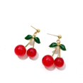 thumbnail image 5 of Pendientes de fruta ligeros creativos hechos a mano chapados en oro de 18 quilates, 5 of 5