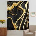 thumbnail image 3 of Black Gold Marble Sheer Curtains 84 Inches Long, Modern Geometric Textured Light Filering Curtains, Breathable Simi Curtain Privacy Drapes for Living Room Bedroom Lightweight Window Treatment, 3 of 9