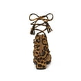 thumbnail image 2 of BLISSFUL STEP Women Pointed Toe Block Heels Lace Up Pumps Leopard 7, 2 of 8