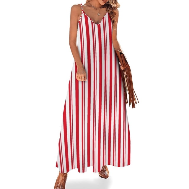 Vestido elegante rojo sin mangas vestidos de mujer 2024 vestido de verano para niñas