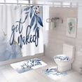 thumbnail image 1 of 4Pcs Get Naked Abstract Leaves Shower Curtain Sets, Bathroom Sets with Waterproof Shower Curtain Rugs and Accessories, Rug Toilet Lid Cover and Non-Slip U Shape Mat with 12 Hooks, 71" x 71", 1 of 5
