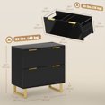 thumbnail image 3 of HOMCOM 2 Drawer File Cabinet Lateral Filing Cabinet High Gloss Black, 3 of 10