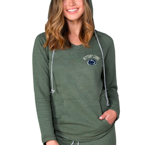 Women's-Concepts Sport  Olive Penn State Nittany Lions Mainstream French Terry Tri-Blend V-Neck Pullover Hoodie