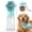 Blue, variant on Hutact Dog Water Bottle with Food Container, 18.6oz Pet Dispenser Cup, Detachable 5.7oz Food Container, Portable Leak-Proof Water Bottle with Lock, Pink