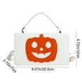 thumbnail image 3 of Bolso de Mano con Forma de Calabaza de Halloween | Bolso Bandolera para Fiestas | Piel Sintética Blanca | 20,5 X 12 X 7 Cm | Diseño Festivo de Calabaza, 3 of 6