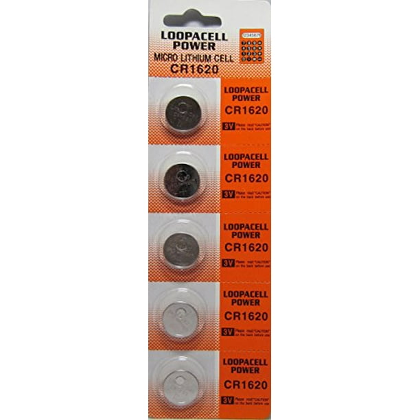 Loopacell Lithium Battery CR1620 Pack of 5 Batteries