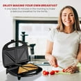 thumbnail image 3 of Lumme Sandwich Maker, Sandwich Toaster, Panini Press, Quesadilla Maker, Grilled Cheese, French Toast Press, Pizza Pockets Press, Indicator light, Omelet, (Black), 3 of 6