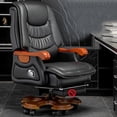 thumbnail image 2 of Luxury Leather Boss Office Chair Ergonomic Orange Office Chair With Footrest Sleep Comfort Cadeira Gamer Office Desk Furniture My Lux Decor Round, 2 of 29