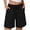 Black, variant on Womens Pull on Shorts Women Summer Bermuda Shorts Drawstring High Waist Cuffed Casual Loose Breathable Summer Vacation Short Pants Khaki M