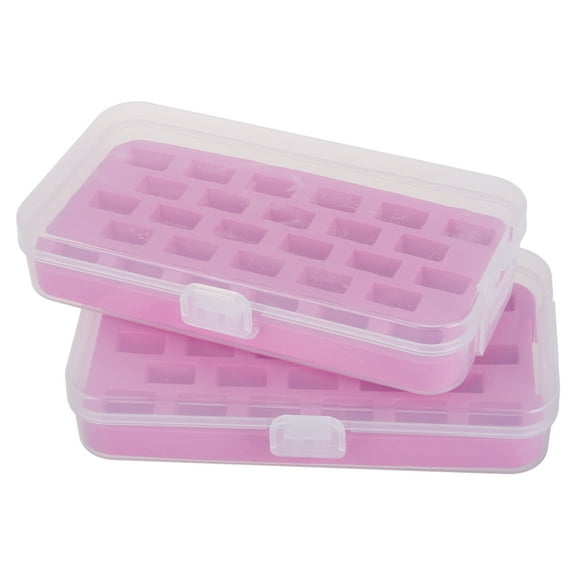 Rosy Plastic Bobbin Holder with 28 Slots for Sewing Machine Storage and Organization