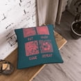 thumbnail image 3 of Velvet Decorative Throw Pillow Covers Set of 2, Soft Square Cushion Cover with Invisible Zipper Funny Eat Sleep Game Repeat Printing, 16"x16", 3 of 7