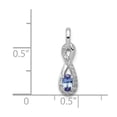 thumbnail image 3 of Sterling Silver Rhodium-plated Tanzanite & Diamond Pendant QDX962, 3 of 4