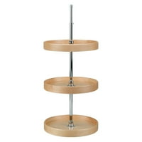 Lazy Daisy 18 Inch Natural Wood Full Circle 3 Shelf Lazy Susan with Hardware by Oharco Distributors Inc