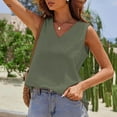 thumbnail image 5 of Karight Womens V Neck Cropped Linen Tank Tops Spring Summer Sleeveless Shirts, 5 of 9