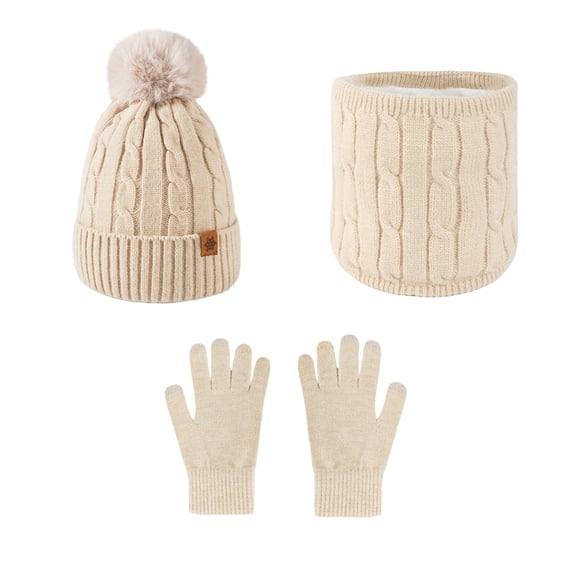 ZJXFGS Scarf For Women 3 In One Beanie For Women Thermal Gloves And Hat Sets For Women Womens Gloves For Cold Weather Scarf Sets For Women Beanie And Gloves For Women Accessories For Women One Size