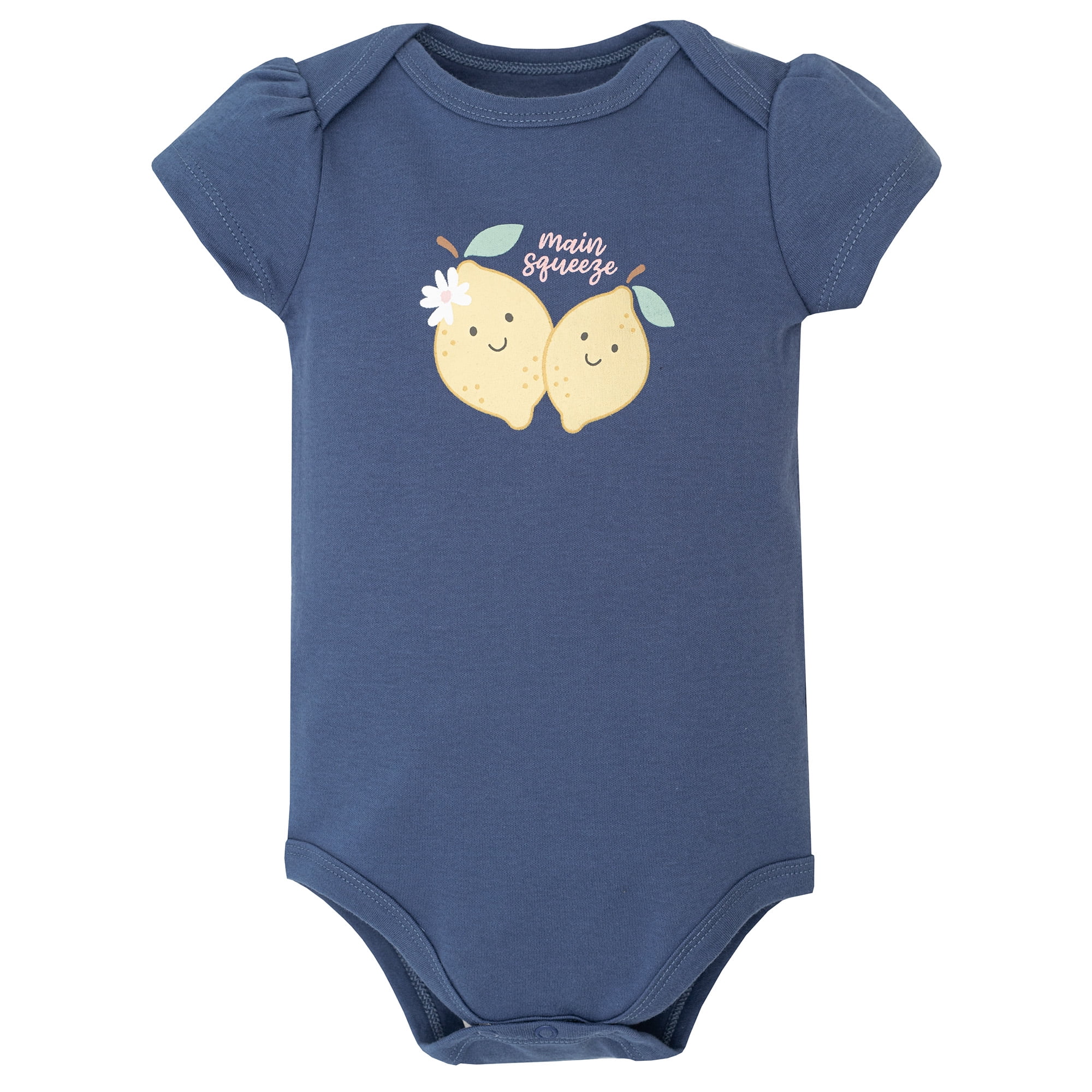 Hudson Baby Infant Girls Cotton Bodysuits 5-Pack, Main Squeeze Lemon, Preemie