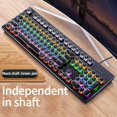 thumbnail image 3 of Gaming Mechanical Keyboard Punk Round Office Mute Backlit Keyboards Keypad Replaceable USB Wired Key Board Home Office Keypad Blue switch, 3 of 9