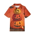 thumbnail image 2 of Abcomgle Girls Halloween Polo Shirts 5t Spooky Stacked Pumpkin Graphic Shirts for Kids Button Up Short Sleeve T-Shirts for Kid Girls Fall Funny Cute Top for Girls, 2 of 4