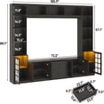 thumbnail image 2 of ChVans 106" W Wall Unit TV Stand with Storage for TVs up to 80", Modern TV Console with LED Lights, Entertainment Center with Bookshelves for Living Room, 2 of 8