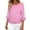 Pink, variant on Wang6 Womens Plus Size Half Sleeve T Shirts Causal Loose Fit Ruffle Summer Tops Crew Neck Solid Tees Shirts White XL