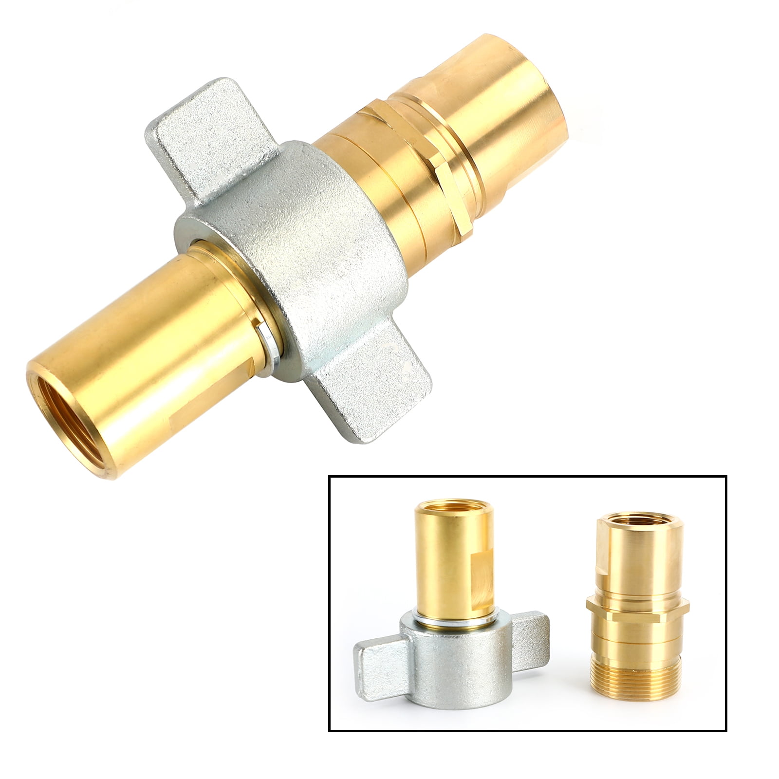 1" NPT Wet Line Wing Nut Hydraulic Quick Disconnect Coupler/Coupling Set