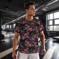 thumbnail image 3 of Wukai Orchids Flowers Print Men's Short-Sleeved Mesh T-Shirt,Quick-Dry Short Sleeve Workout T-Shirt-X-Large, 3 of 8