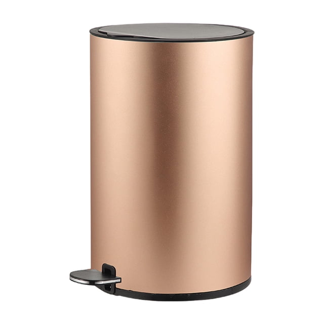 Unatoiry Silent Opening And Closing Trash Can Wide Application Stainless Steel Trash Can For Kitchen Garbage Bin Recycle Bin champaign gold