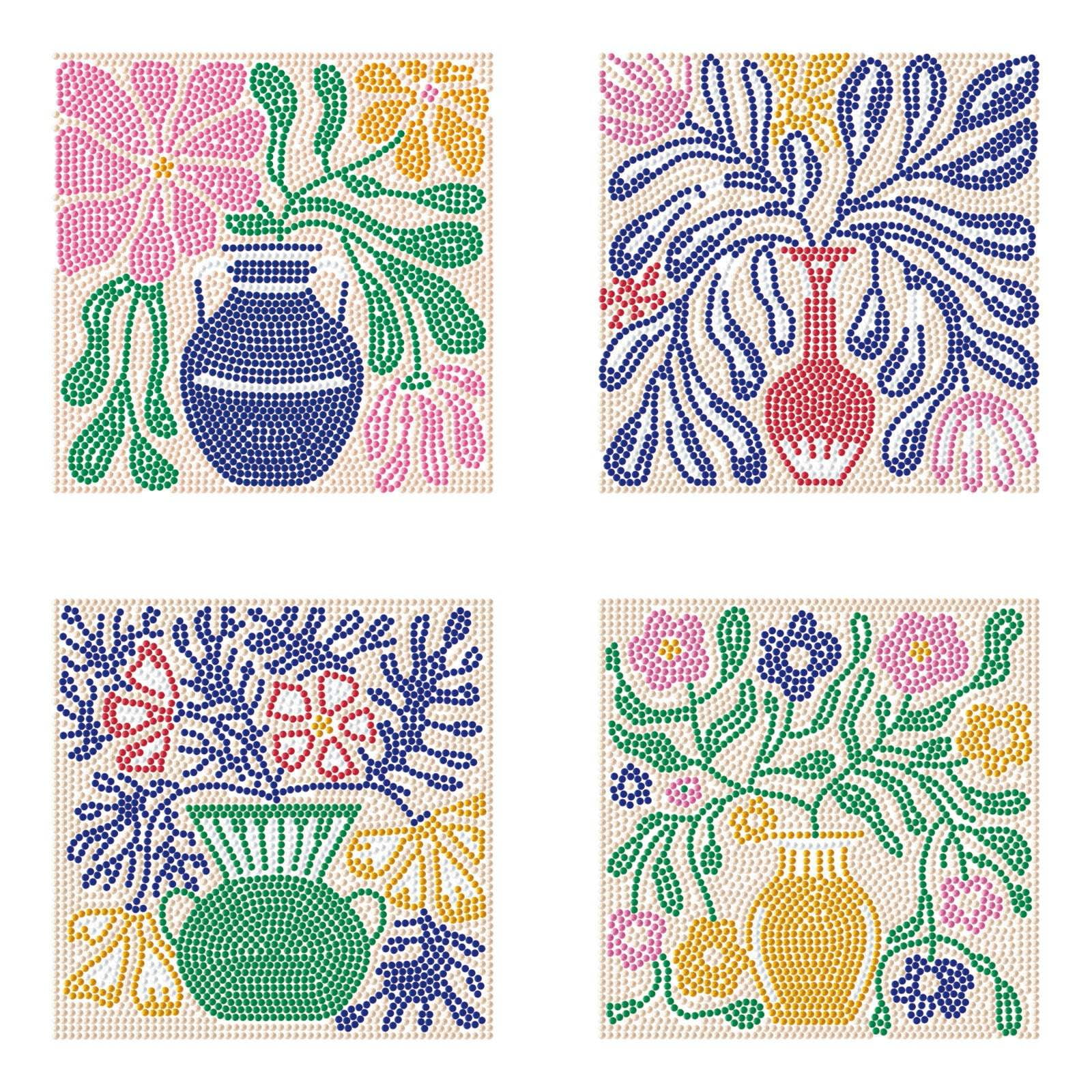 Diamond Dotz Mini Deco Vases Diamond Painting Kits for Adults - Floral Diamond Art Kits a Relaxing Creative Craft Kit with Dotz Gems 5x5