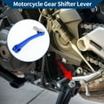 thumbnail image 2 of Folding Motorcycle Gear Shifter Lever for Bosuer 125 Aluminum Alloy Pedal Shift Lever Arm Blue Lever Silver Tone Head, 2 of 6