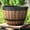 #2 Wood Grain, variant on Rustic Whiskey Barrel Planter, Plastic Flower Pot with Tray for Indoor Outdoor, Durable Resin Retro Decor for Garden Balcony Patio