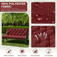 thumbnail image 4 of Snubbull Swing Replacement Cushion, Outside Bench Cushion with Backrest, 2-3 Seater Cushion with 6 Ties for Outdoor Furniture, 60 x 40 x 5 Inches Porch Swing Cushion Garden Bench, Burgundy, 4 of 7
